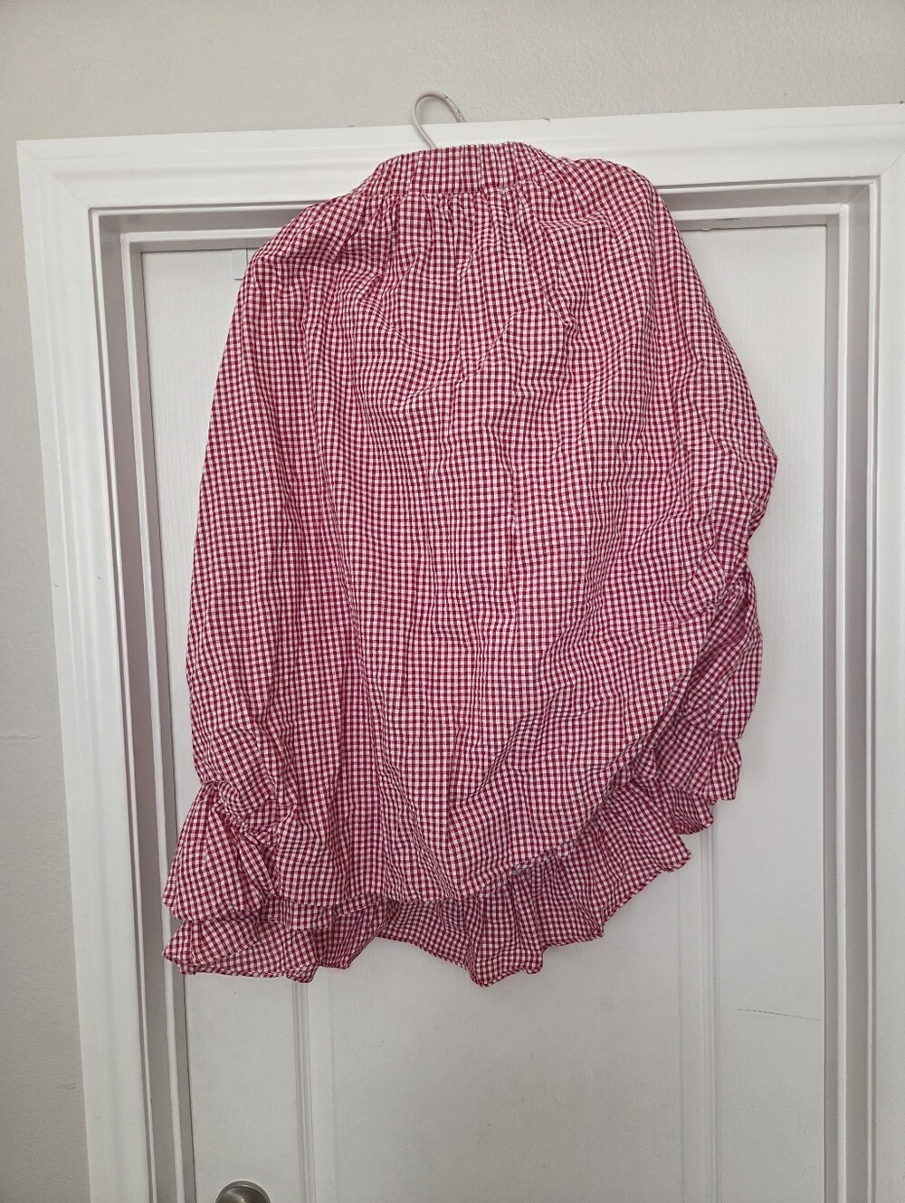 Unlogical Poem Cotton Red Gingham Victorian Inspired Pick Up Skirt Small To M - Picture 4 of 9